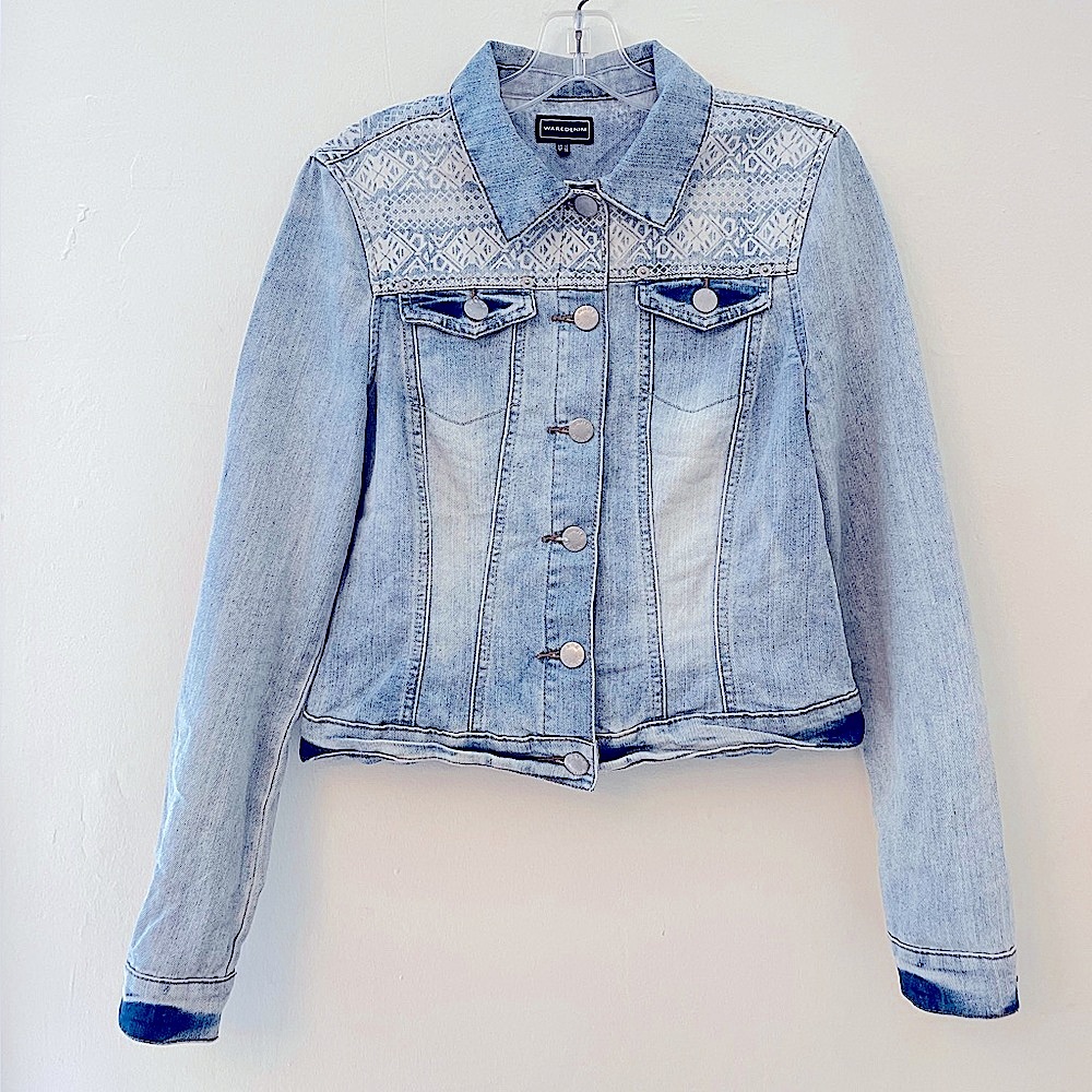 ASOS WEAREDENIM Women’s Jacket w/Southwestern Cowgirl Rustic Chic Design Sz 6/8